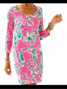 Lilly Pulitzer Dress Dragonfruit Toucan print EUC medium